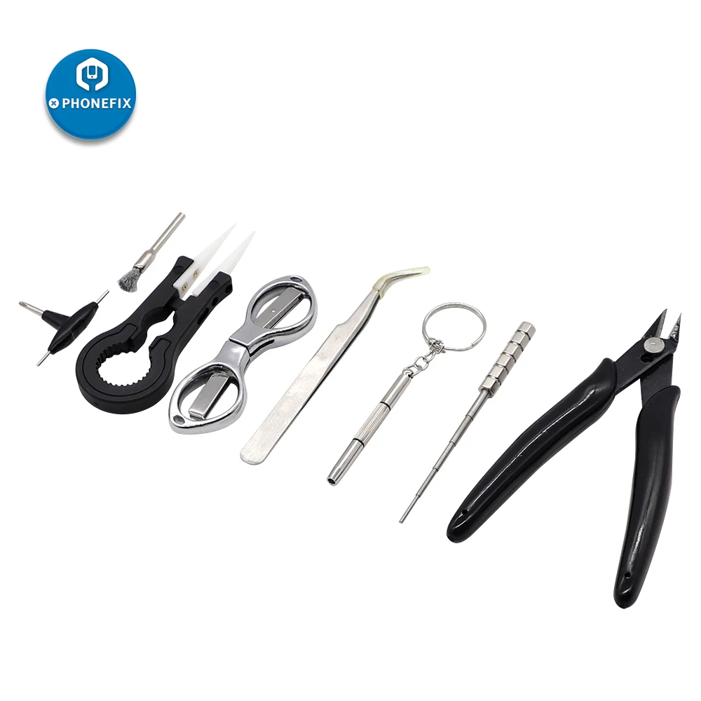 8 IN 1 Electronic Cigarette Coil Jig Tool Kit with Tweezers Screwdriver Pilers for Repair | Инструменты