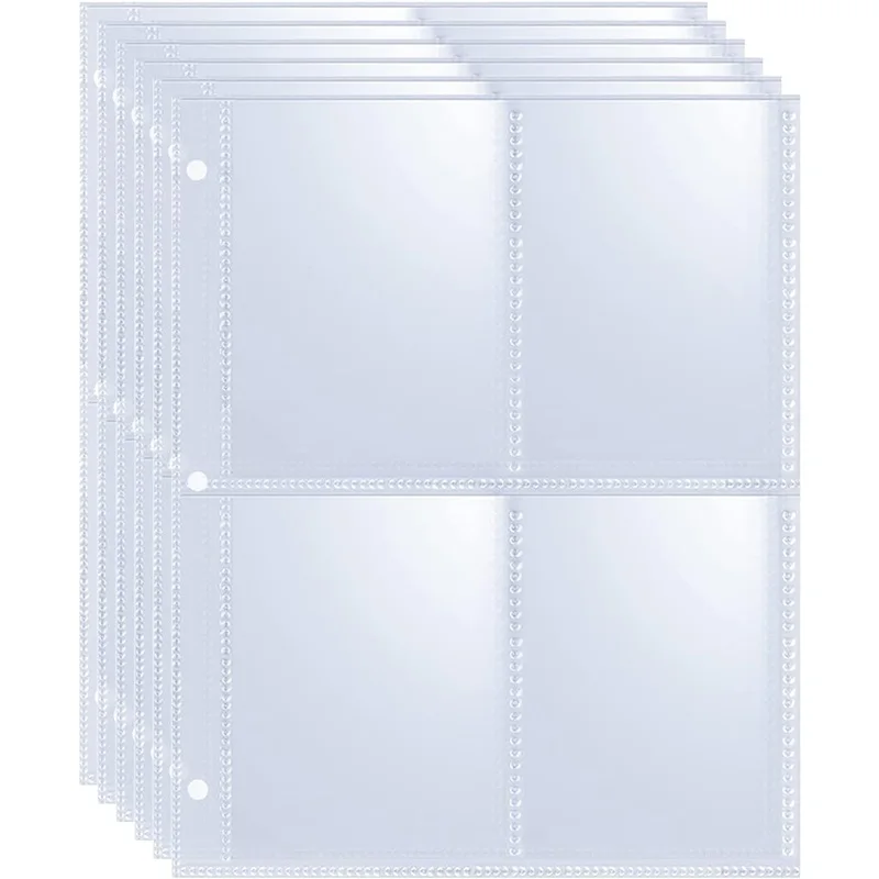 80 Pockets Trading Card Sleeves Binder Fit For 3 Ring Holder
