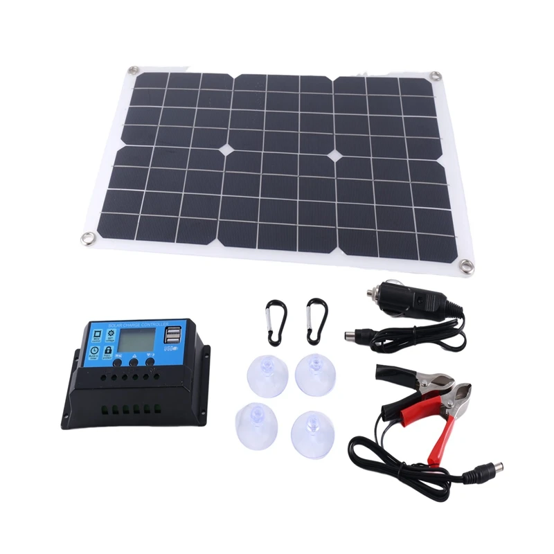 

Solar Panel Fast Charging Waterproof Portable Dual DC USB Emergency Charging Outdoor Battery Charger For Yacht RV Car