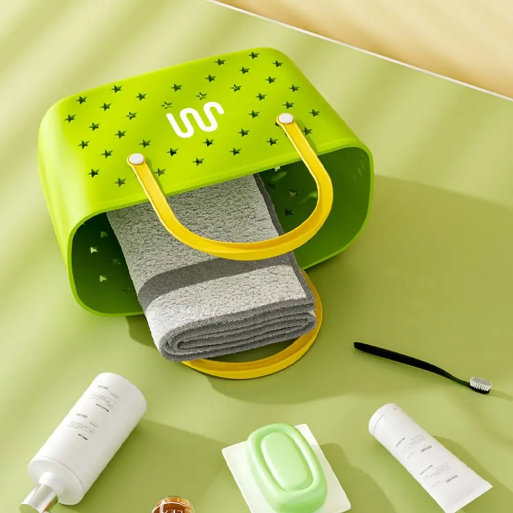 Durable Hollow Bath Drain Basket Large Capacity Creative Summer Beach Bag Wash Bag Waterproof Handbags with Hole Travel