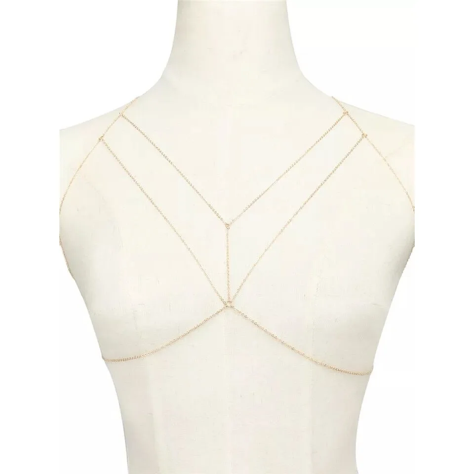 Women New Fashion Accessories Simple Chain Clothing Geometric Plain Chain Sexy Body Chain BD7045