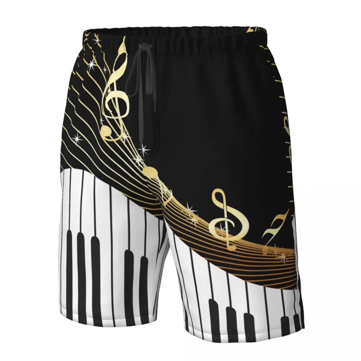 Men's Swim Shorts Summer Swimwear Man Swimsuit Trunks Beach Shorts Surf Board Male Clothing Pants Piano Keys Musical Notes