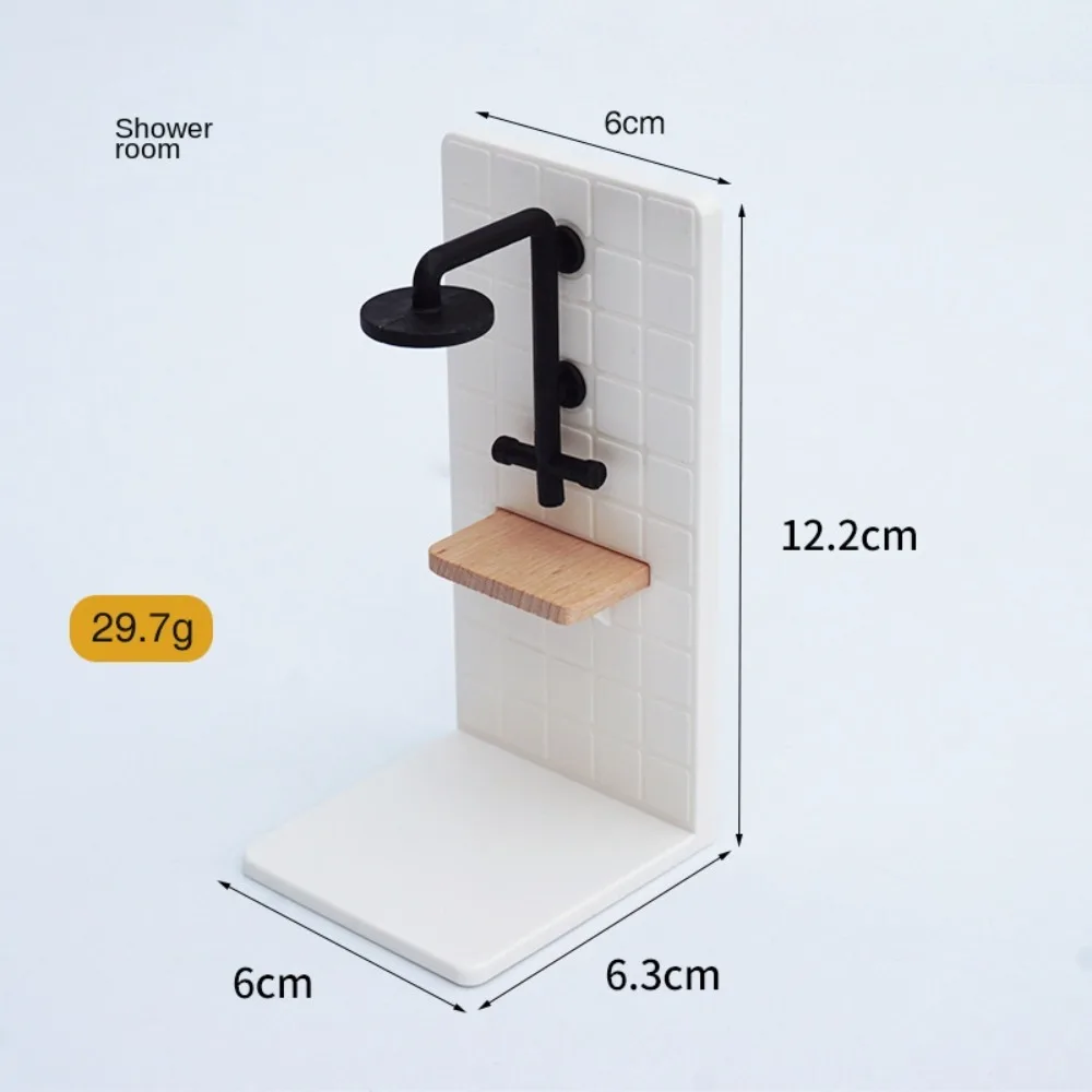 1/12 Dollhouse Simulation White Wash Basin Tub Toilet Model Dollhouse Miniature Furniture Bathroom Decor Baby Pretend Toys 4