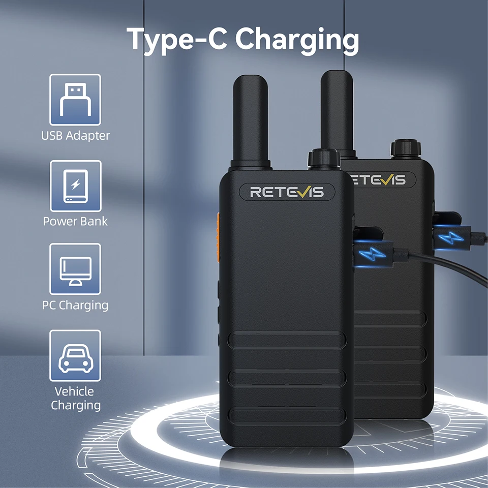 Mini Walkie Talkie With Screen Retevis B63H Walkie-talkie Portable PMR446 Profesional Two-way Radio Rechargeable 5