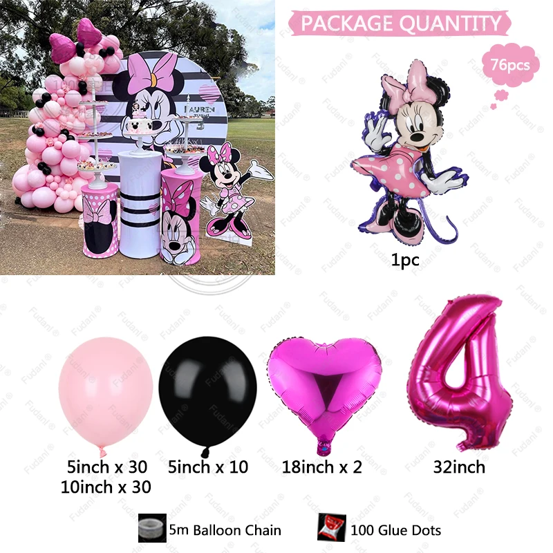 Mickey Minnie Mouse Birthday Decorations  Minnie Mickey Birthday Party -  1pc 100cm - Aliexpress