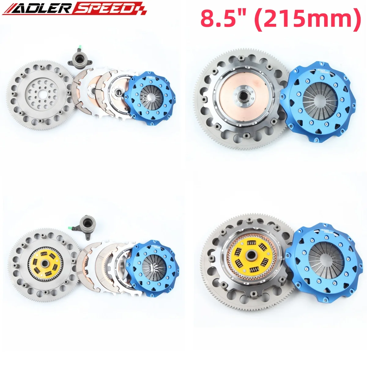 닛산 350Z 370Z 인피니티 Q60 G35 G37 VQ35HR VQ37VHR ADLERSPEED 215mm(8.5) 스프링 클러치/레이싱 클러치 트윈 디스크 클러치