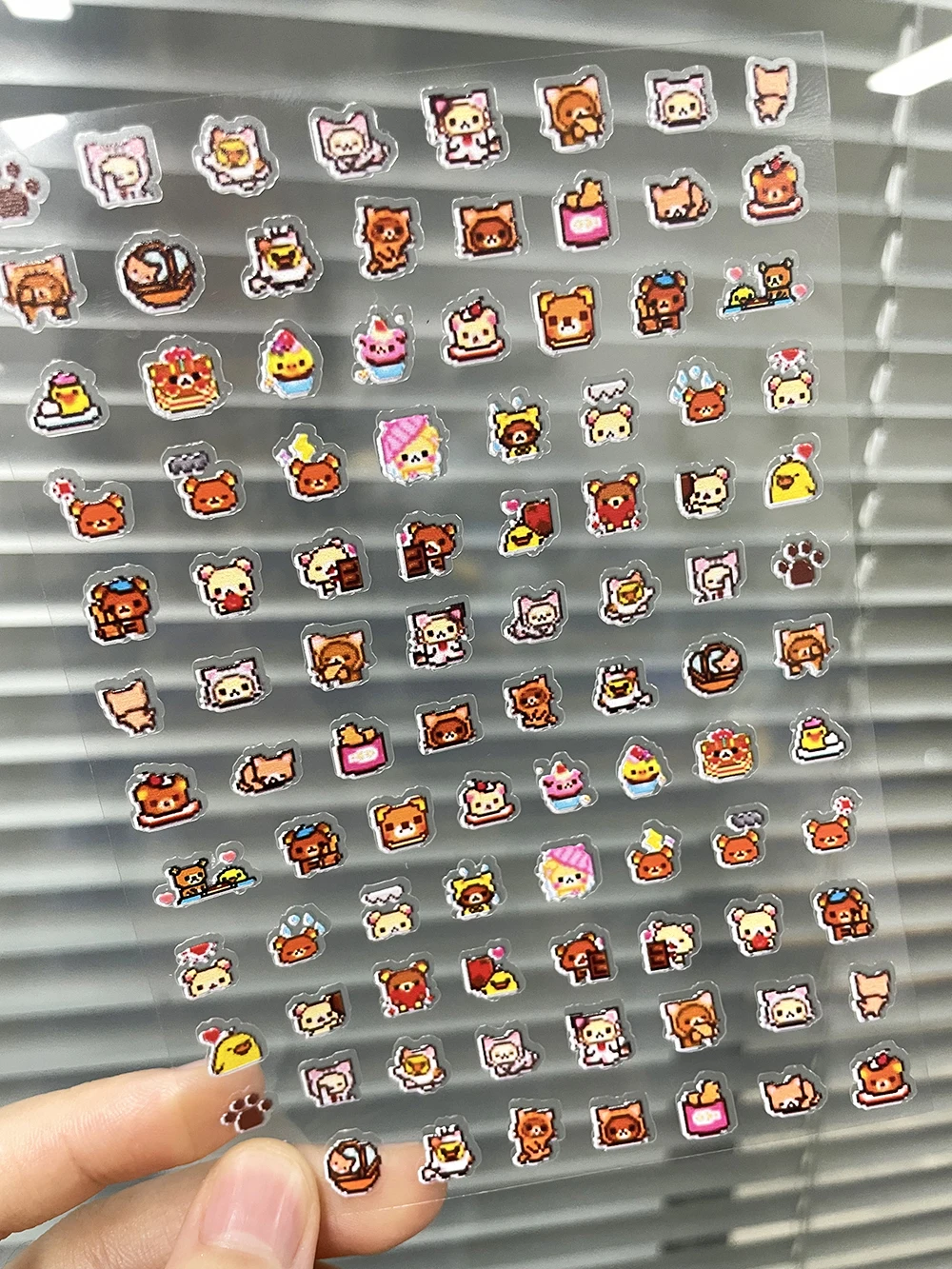 Kawaii Rilakkuma Expressions Nail Art Stickers - Cute and Waterproof Decals