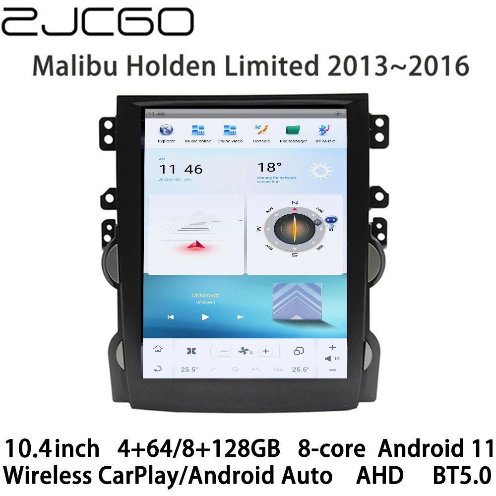 

ZJCGO Car Multimedia Player Stereo GPS Radio Navigation NAVI Android 11 Screen for Chevrolet Malibu Holden Limited 2013~2016