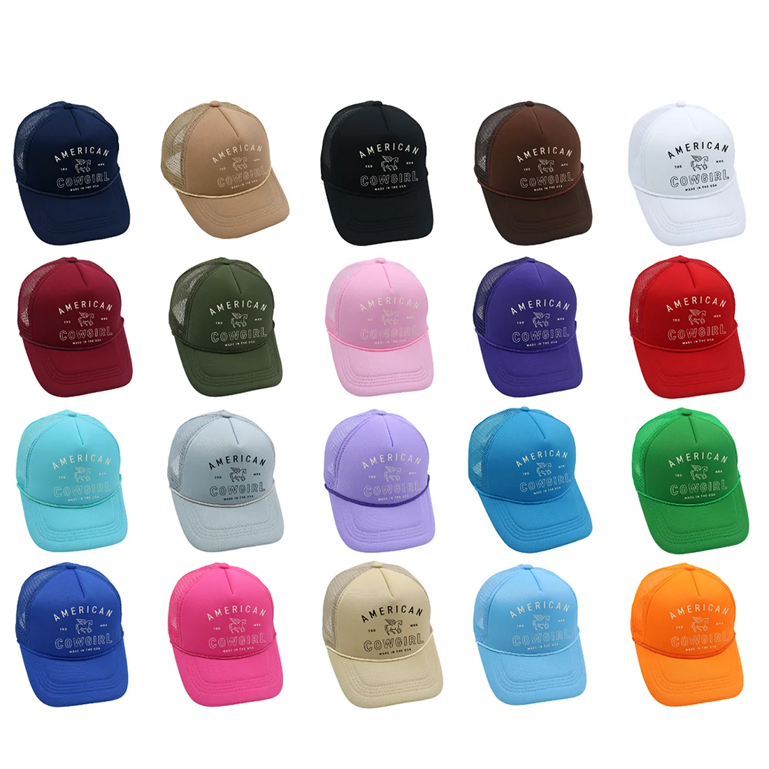 American Cowgirl Trucker Hat West Cowboy Girl Baseball Cap Summer Beach Woman Mesh Cap Adjustable Buckle Unisex