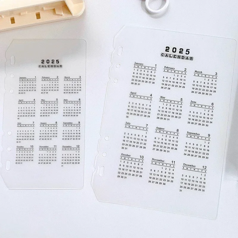 Fromthenon 2024 2025 Year Calendar Index Dividers Watercolor Refill A5 A6 6 Holes Leaf Spiral Notebook Diary School Stationery 5
