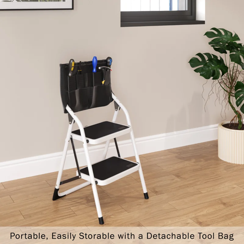 

Pentagon Tools Step Stool Ladder - Heavy Duty Folding Two Step Ladder ladder for home