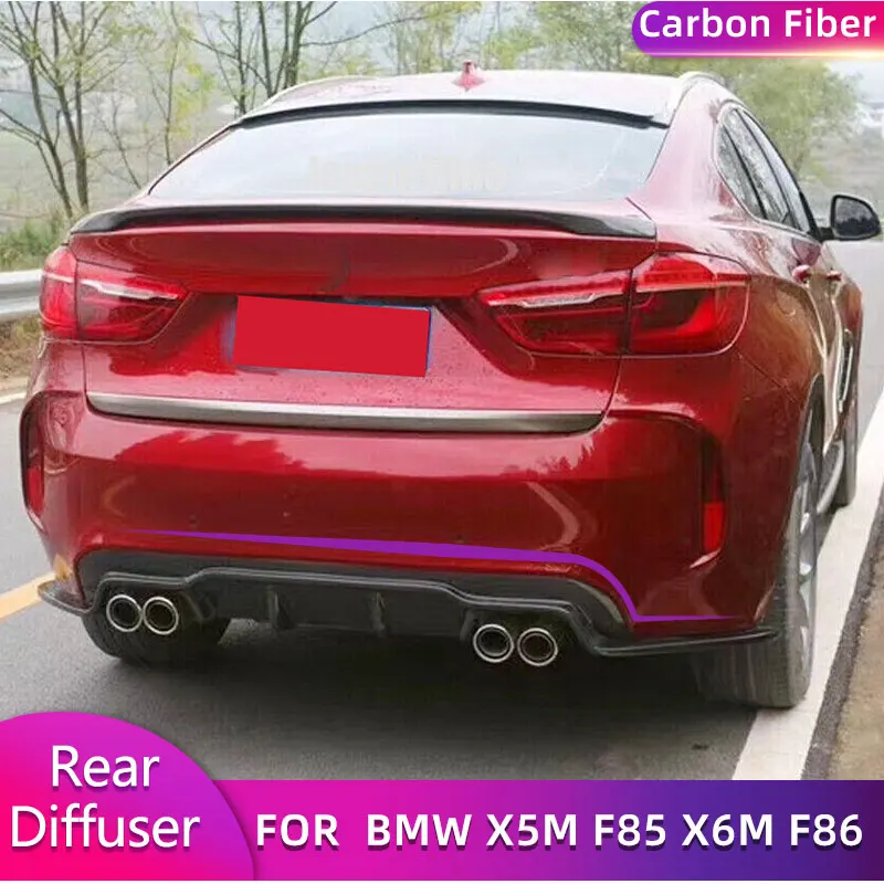 

Carbon Fiber Car Rear Bumper Diffuser Lip Spoiler for BMW X5M F85 X6M F86 2016-2018 Auto Rear Diffuser Lip Splitters Apron