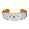 Classic 18K Gold Color Stainless Steel Colorful Enamel Lucky Turkish Evil Eye Open Cuff Charm Bangle Bracelets For Women Jewelry 3