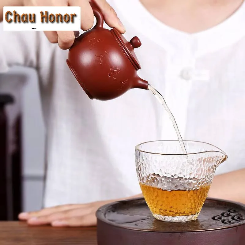 200ml Yixing Handmade Purple Clay Teapots Ball Shaped Infuser Tea Pot Beauty Kettle Customized Zisha Tea Set Dahongpao Authentic