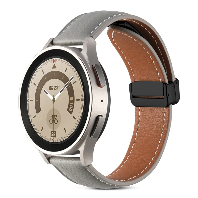 Magnetic Leather Watch Strap, 18mm/22mm - Premium Design