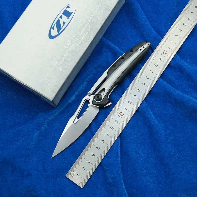 

LEMIFSHE Box ZT 0990 Real Carbon Fiber Ceramic Bearing Mark 20CV Survival Tactical Outdoor EDC Tool Folding Camp Pocket Knife