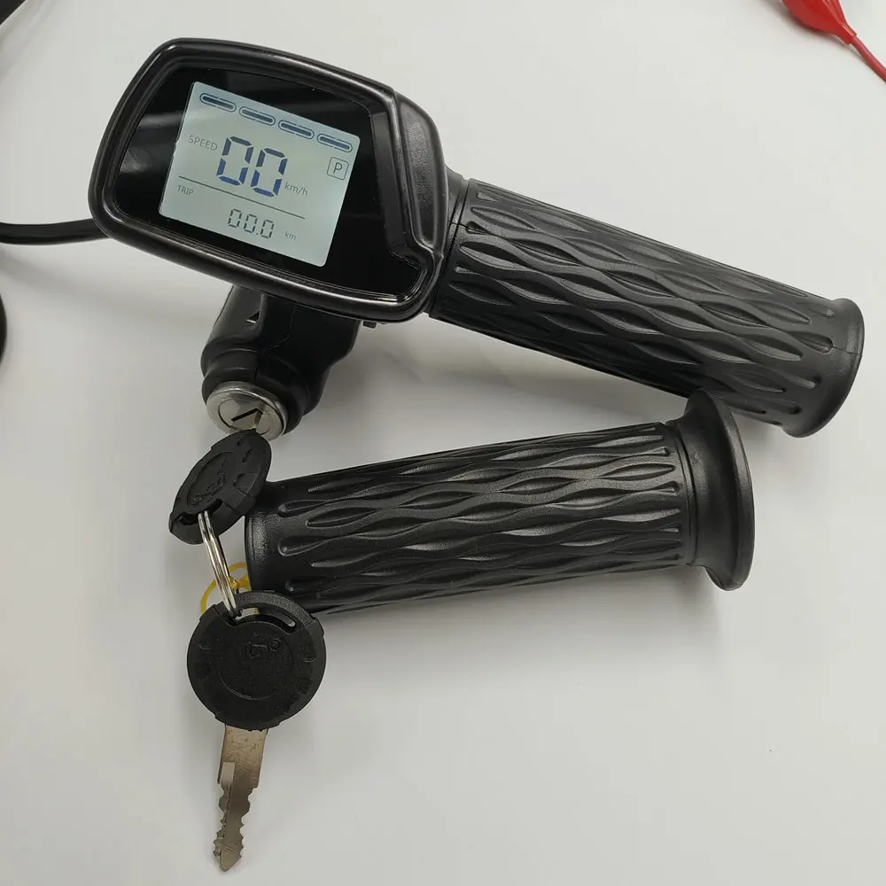 Silver Best-ycldcyp Twist Throttle Grips Key Lock 12V-84V for Ebike Scooter with Digital Display 