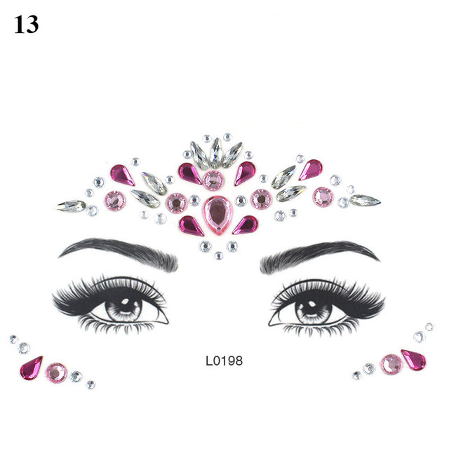 Crystal Tattoo Sticker Drill Stickers Eyes Sticker Party Face Stickers Face Decoration Diamond Masquerade Temporary Tattoo