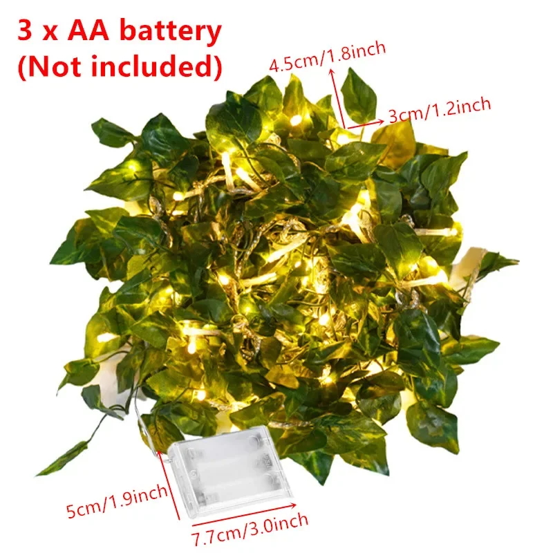 الشبت الأخضر أوراق خضراء الإضاءة LED سلسلة أضواء د...