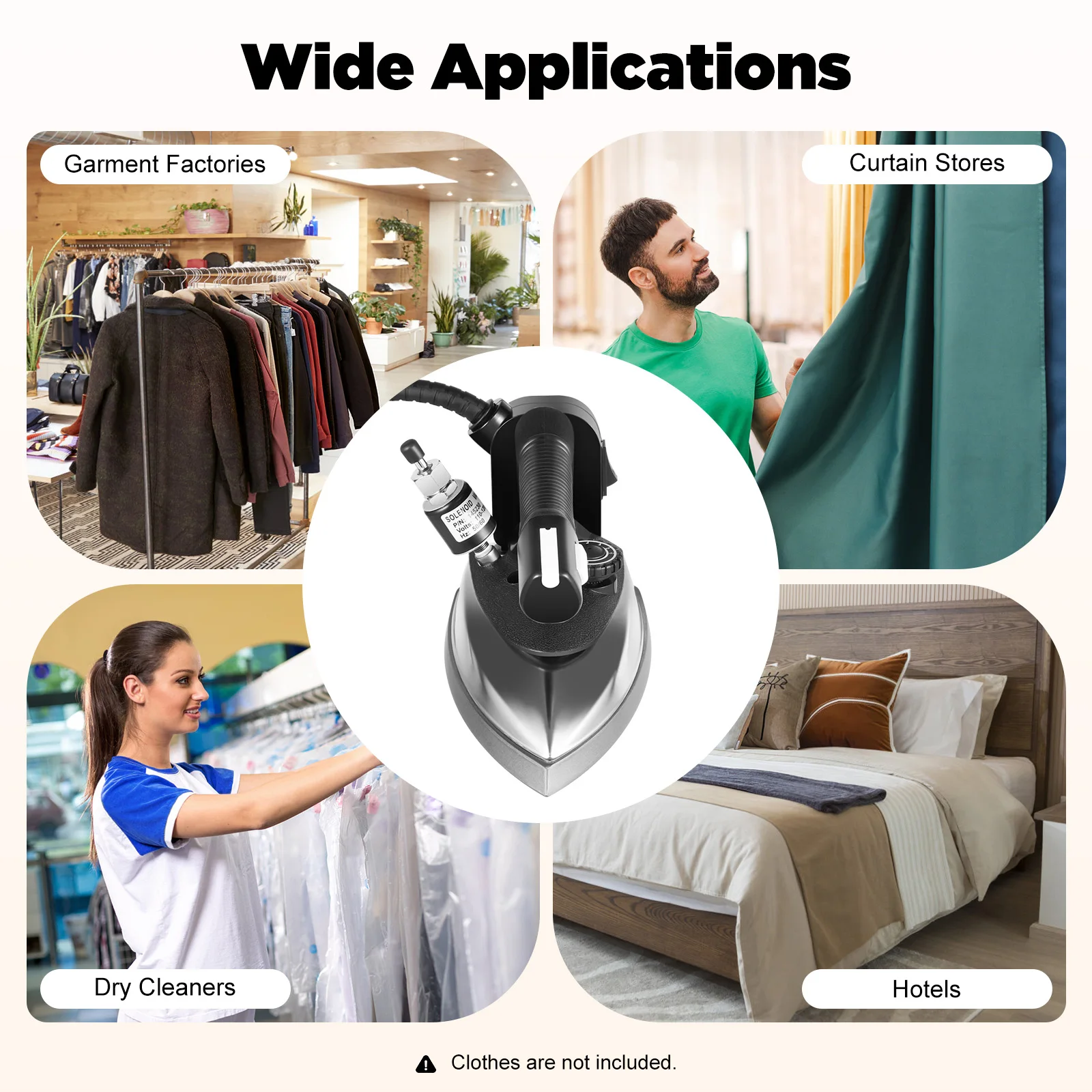 110V 1200W Gravity Feed Industrial Electric Steam Iron Set Gravity Iron System Industrial 60~220℃ With 3L Tank for Clothes 2