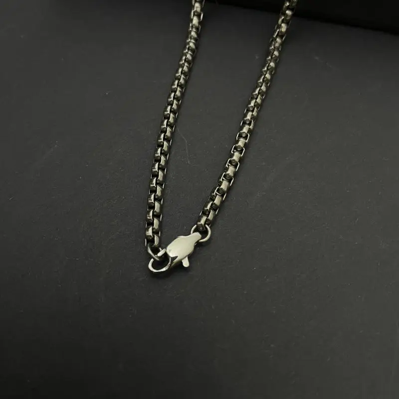 New Pure Titanium Necklace Square Box Chain Width 3mm Lightweight Anti Allergic Square O-chain Fashionable Classic Design Gift