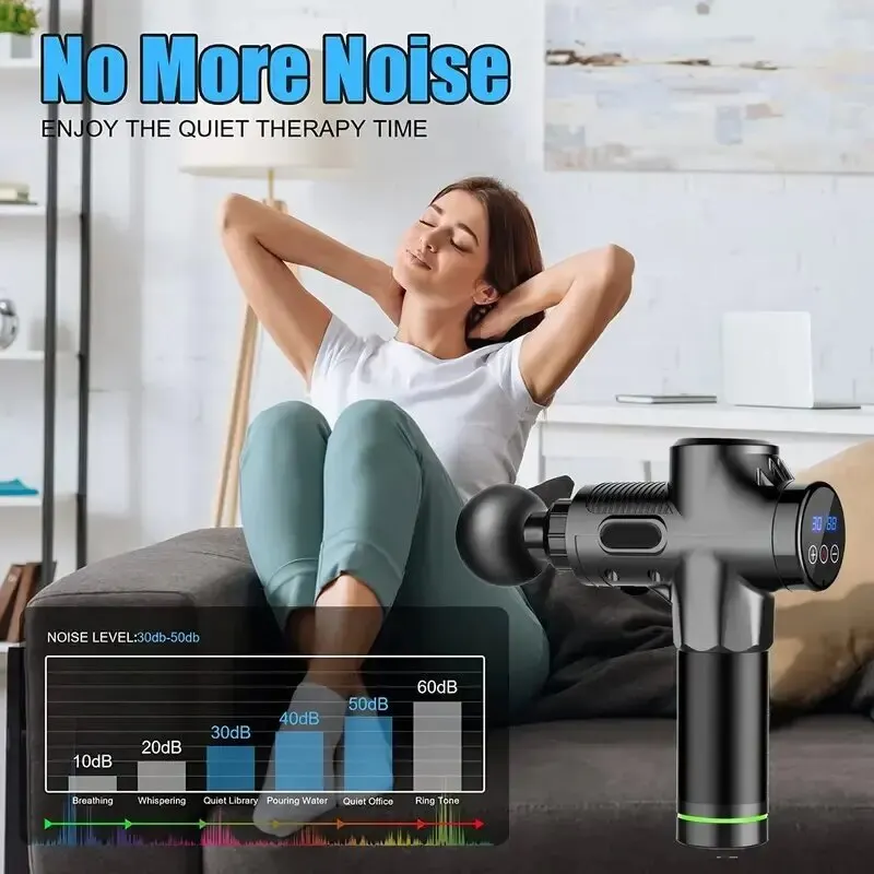Fascial Waist and Back Massager High-Frequency Vibration Muscle Relaxation Electric Shoulder Massage Gun_voghion.com