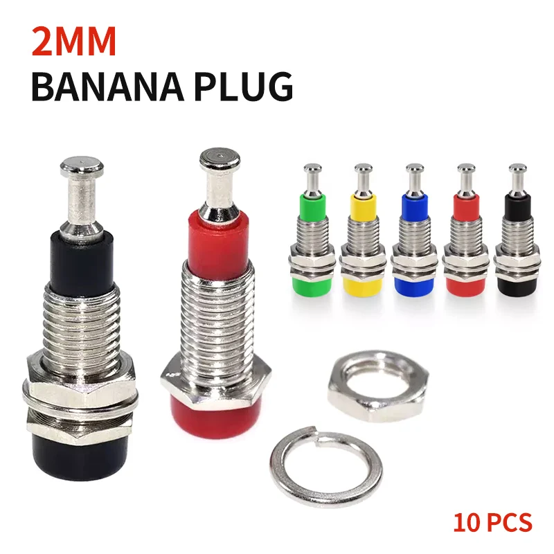 바나나 소켓 2mm 테스트 소켓 패널 소켓, 2mm 바나나 플러그 커넥터, 안전 10 개