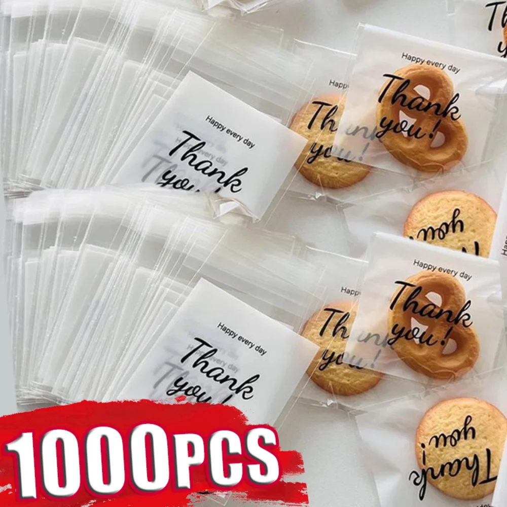 100–1000 Stück DANKE selbstdichtende OPP-Beutel, selbstklebende Geschenktüten für DIY-Schmuck, Kekse, Verpackung, Aufbewahrung, Plastiktüten