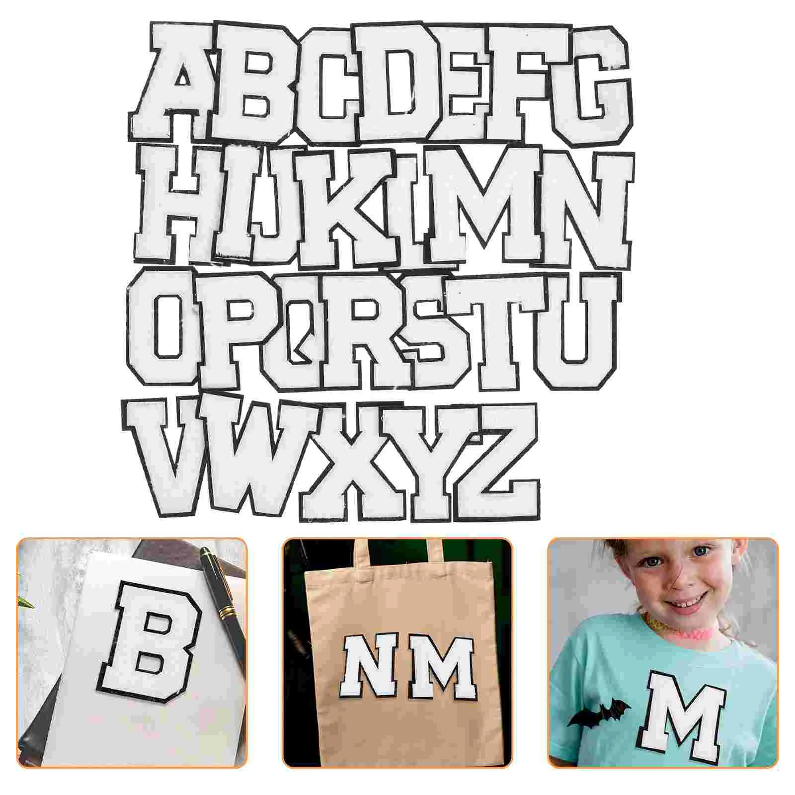 

52 Pcs Letter Cloth Sticker Patches Iron Large Letters Alphabet Letter Embroidered Patches Embroidery Embroidered