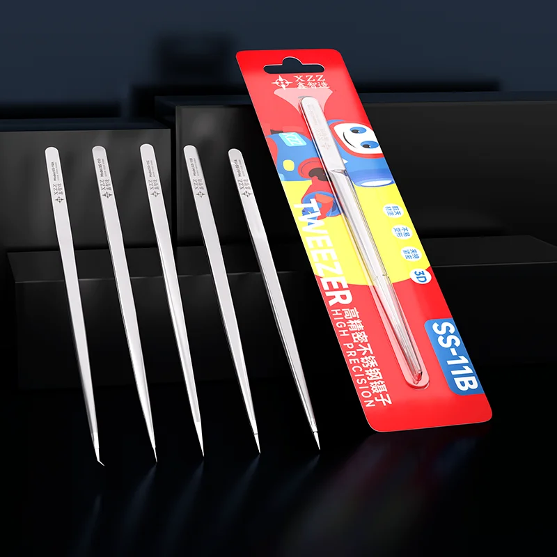 XZZ SS-11A/B/C/D/15A 3D 스테인리스 스틸 핀셋 (휴대폰 수리용, 플라잉 와이어 스폿 용접 핀셋, 주석 IC 칩 집게)