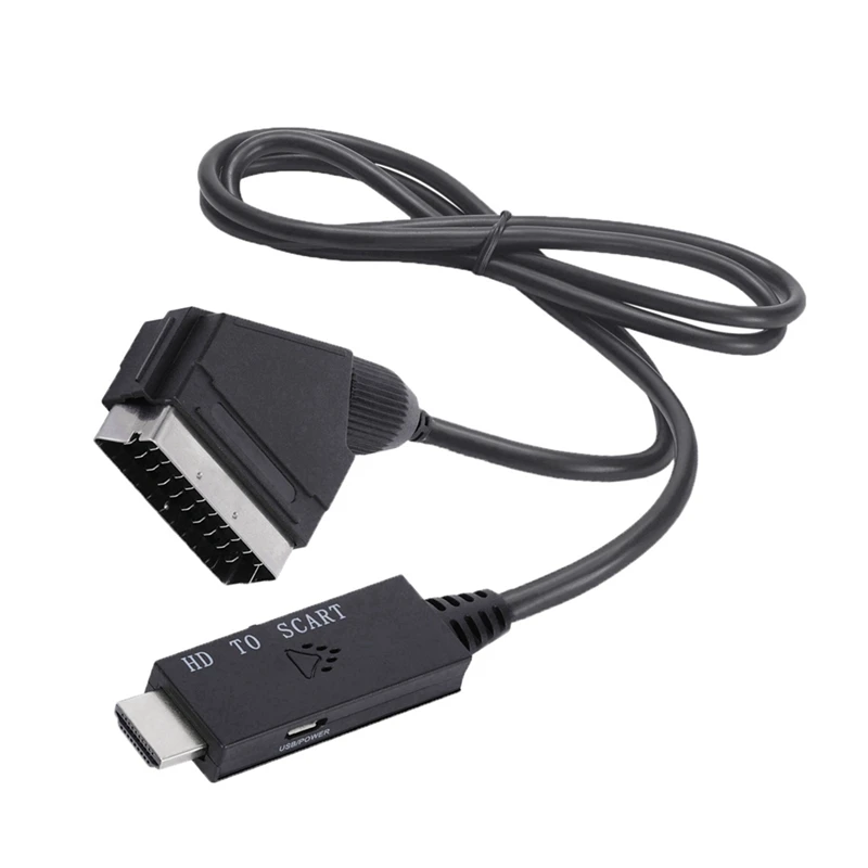 Cavo Di Connessione Hdmi Compatibile Con Scart 1M Audio/Video Hdmi-Compatibile Con Convertitore Scart Hd