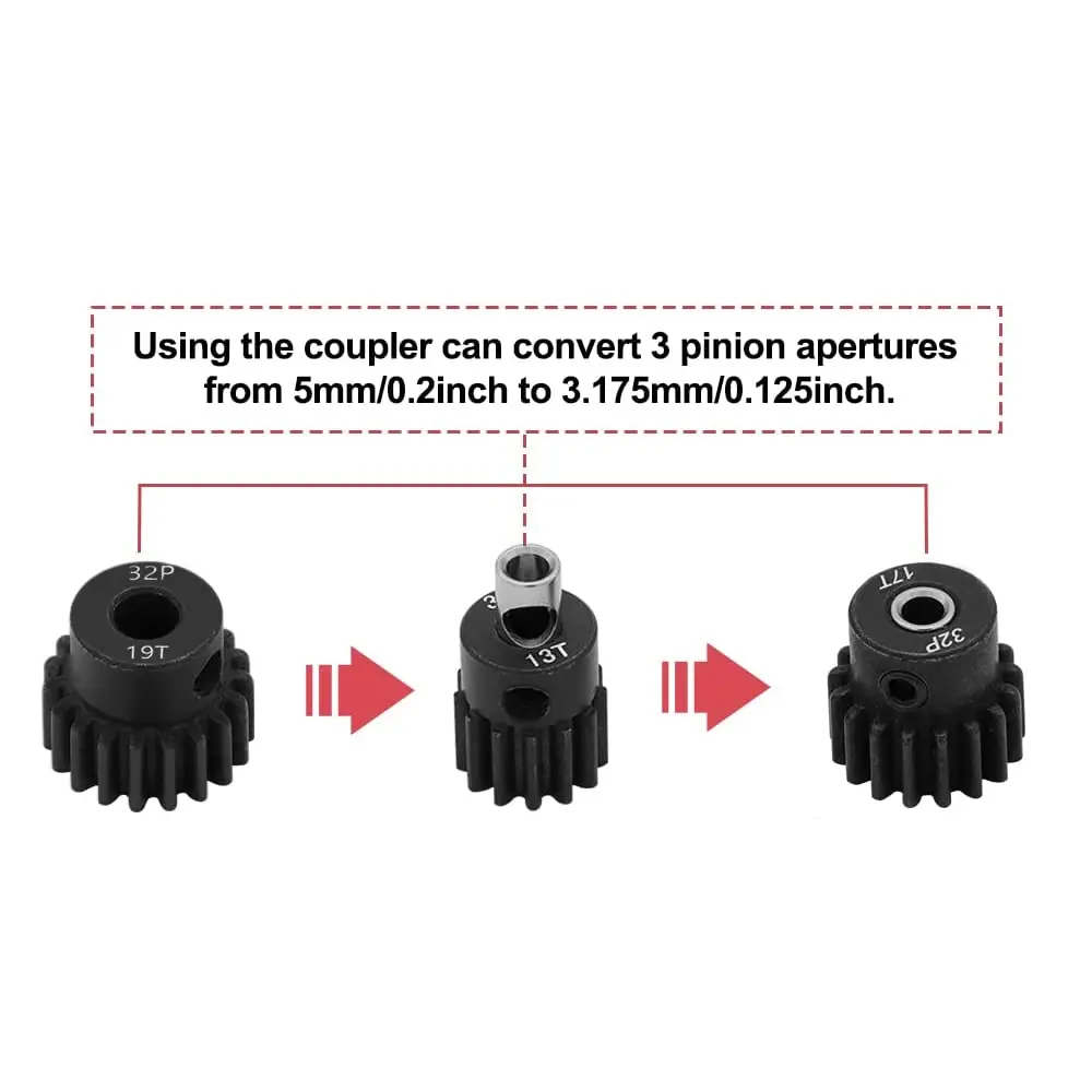 Lot de 5 adaptateurs d'arbre moteur RC 3.175mm à 5mm - GLOBACT