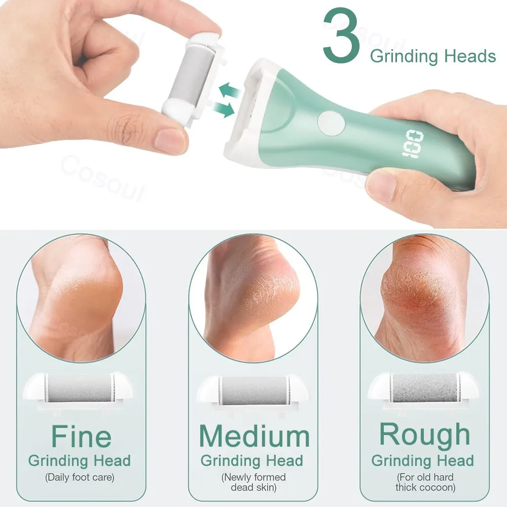 Electric Foot File Pedicure Tools Feet Callus Removers Rechargeable Foot Scrubber Feet Care for Dead Hard Cracked Dry Skin electric foot grinder electric foot file electric foot callus remover