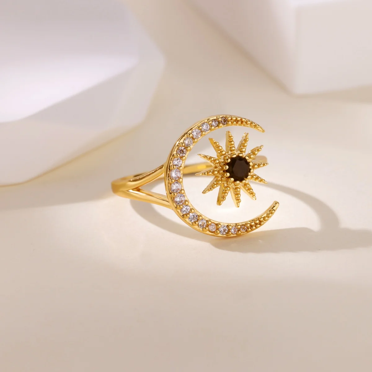 Vintage Ancient Greek Arethusa Goddess Coin Rings For Women Imitation Pearl Zircon Moon Stainless Steel Ring Fashion Jewelry 6