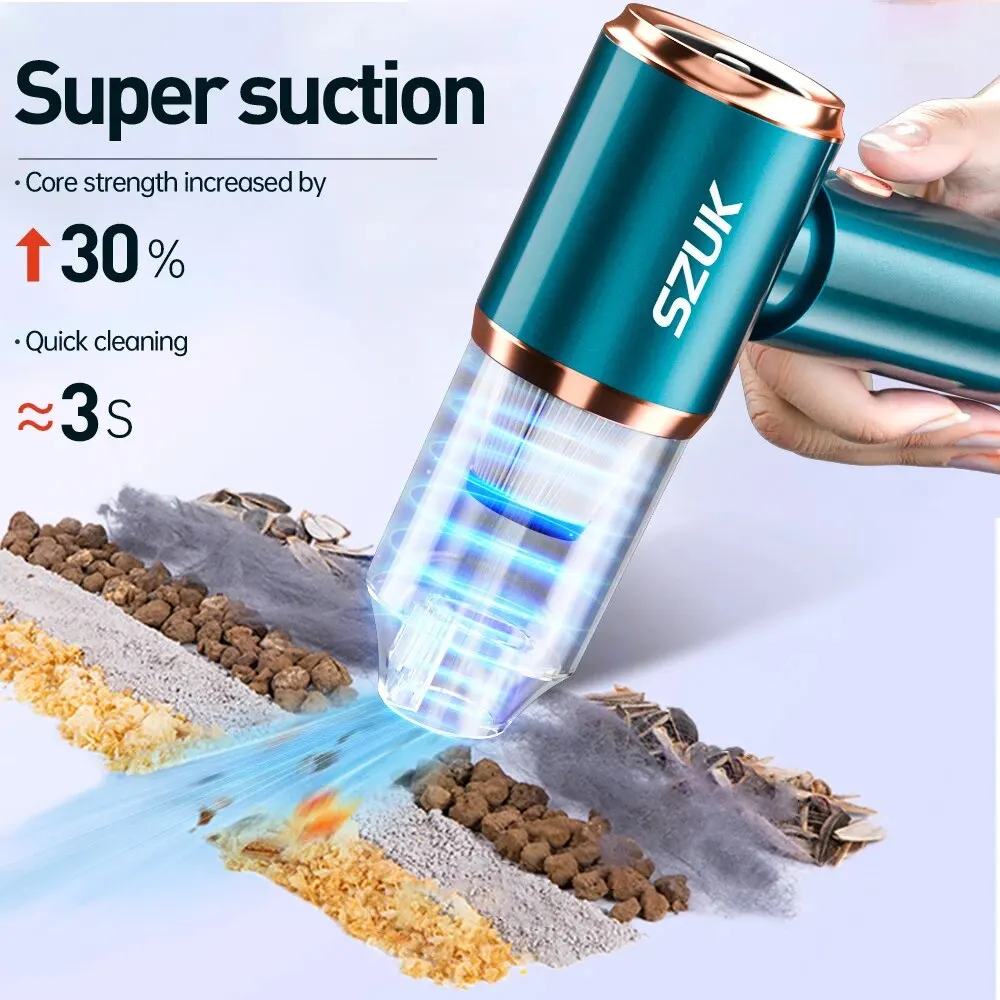 SZUK10000pa Car Vacuum Cleaner Wireless Mini Handheld Strong Suction Cleaning Machine Portable Cleaner for Car Home Keyboard vacuum cleaner,handheld vacuum cleaner,wireless vacuum cleaner,portable vacuum cleaner
