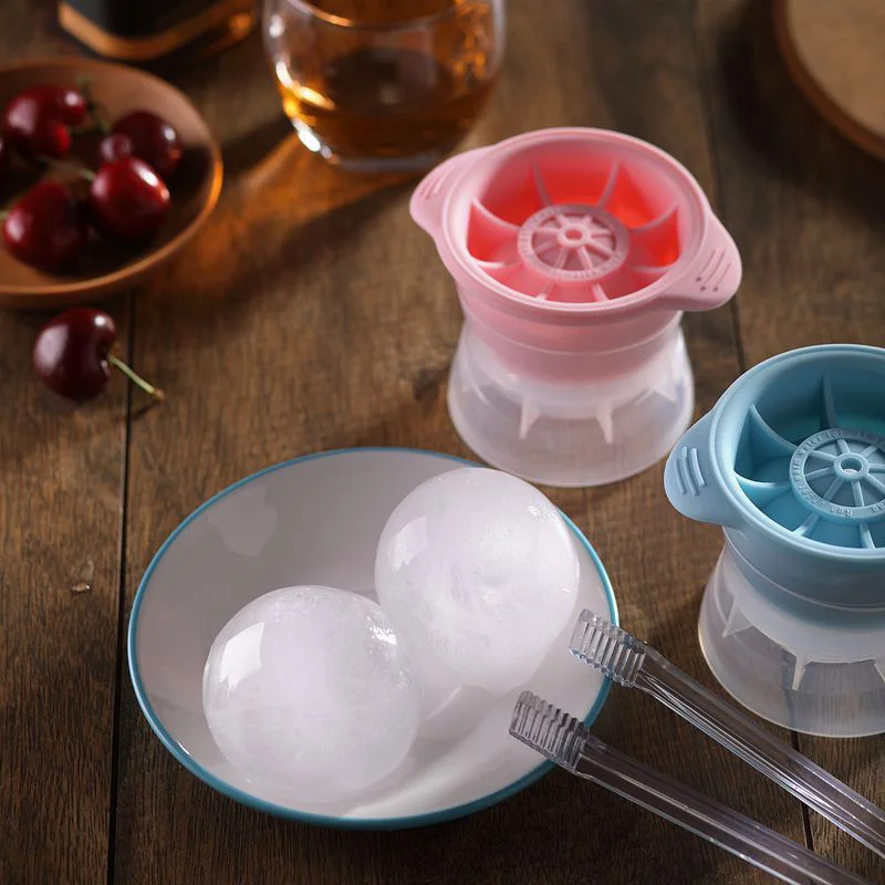 1pc Ice Ball Maker, Silicone Freeze And Press Mold For Round