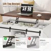 Lift Top Coffee Table 48" with Storage Sliding Barn Door & Large Hidden Compartment, Coffee Table with Wooden Lift Tabletop 4