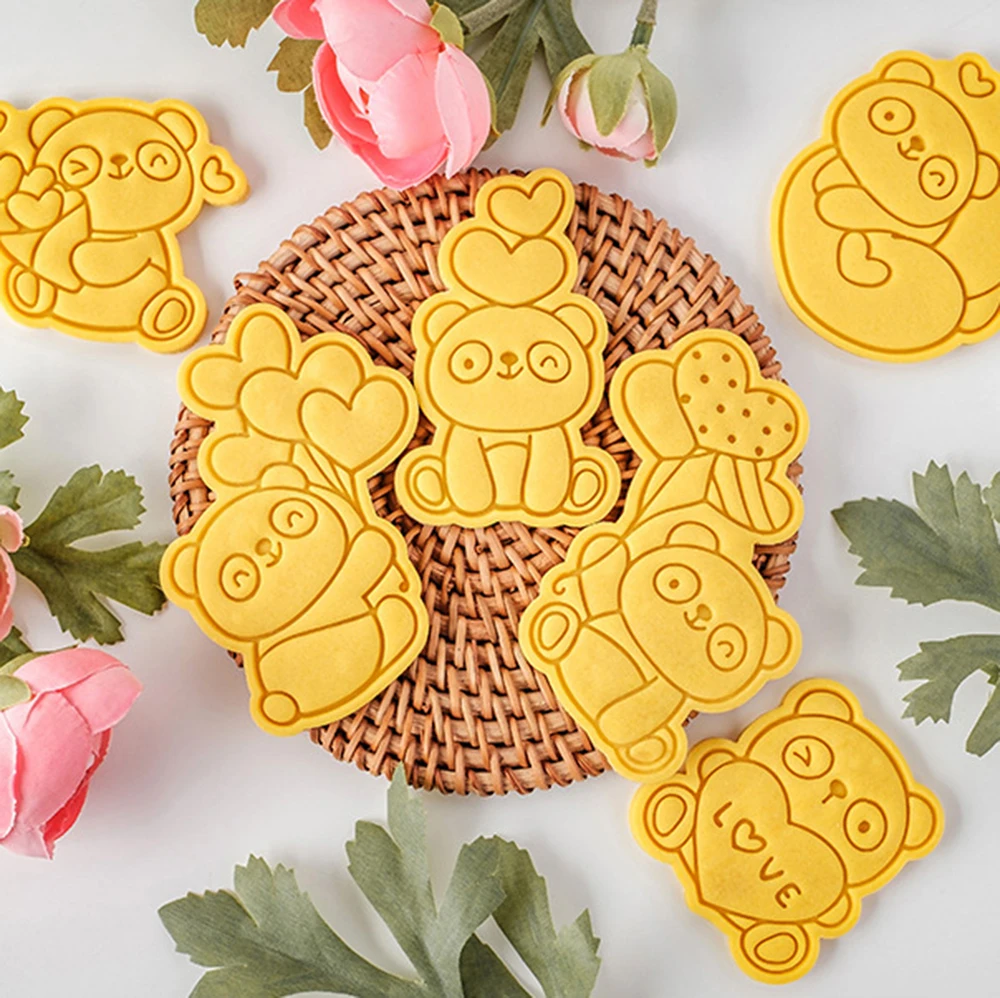 Description Picture 2 of itemCartoon Panda Valentine's Day Cookie Mold Biscuit Cake Decorating Baking Tools