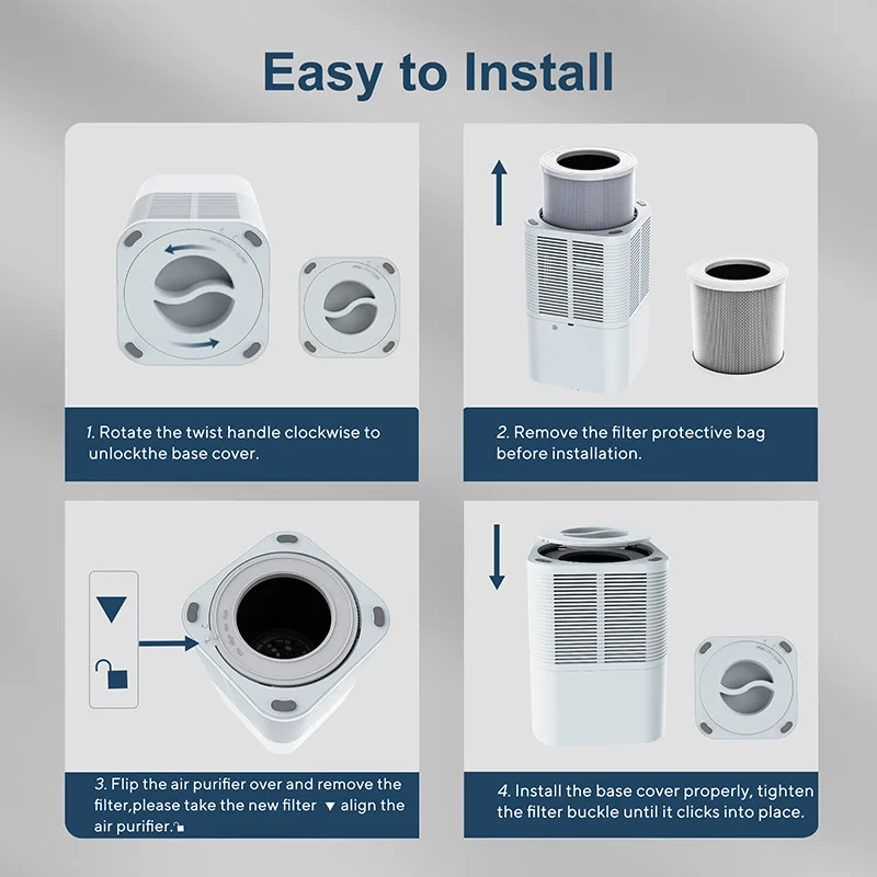 Desktop Air Purifier with Negative Ions for Formaldehyde Removal