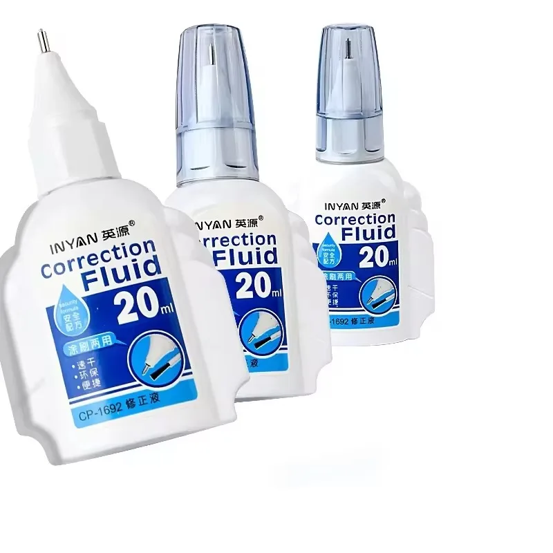 Quick Drying Correction Fluid Bulk White Out Masking Liquid for Students Office School Supplies Fast Dry Opaque Stationery Bottl