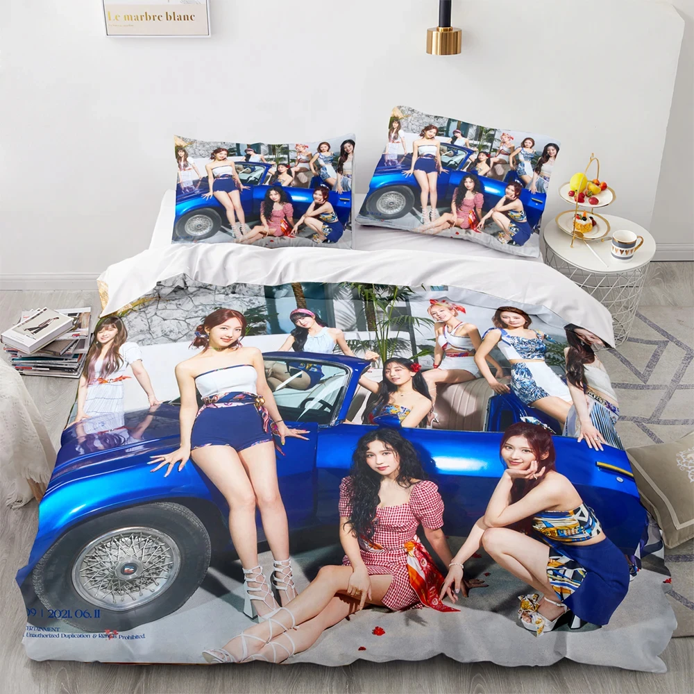 3D Print Kpop Girl Group Twice Nayeon Bedding Set Duvet Cover Bed Set Quilt Cover Pillowcase Comforter king Queen Size Boy Adult 3