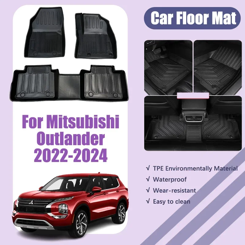 

RHD Car Floor Mats For Mitsubishi Outlander 2022 2023 2024 Dirt-resistant Foot Waterproof Pad Custom Liner Mat Car Accessories