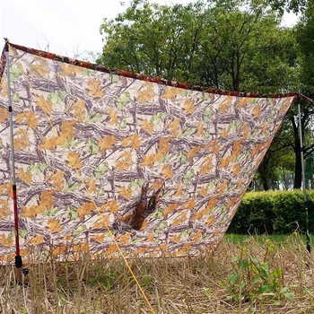 3 in 1 Portable Sunshade Camping Tarp Ground Mat Raincoat Outdoor Waterproof Rain Poncho Backpack Cover for Hiking Picnic tent