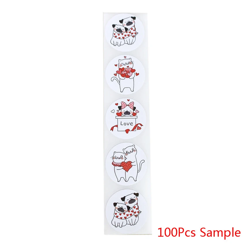 Valentine's Day Cute animals Stickers Love Heart Seal Label for Gift Package decor wedding Party scrapbooking stationery sticker decorative stickers animal stickers diy scrapbooking accessories
