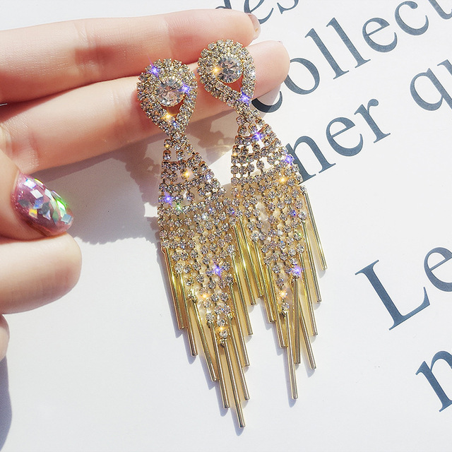 New Fashion Unique Personality Shiny Simple Love Tassel Peach Heart Earrings Party Jewelry Exquisite Gift Wholesale