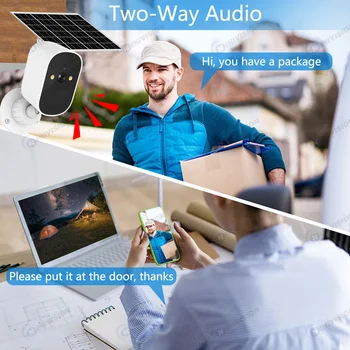 5MP HD Surveillance Solar Camera Wireless WiFi Security Battery Powered IP Camera Home Survalance Protection Rechargeable ICsee 2
