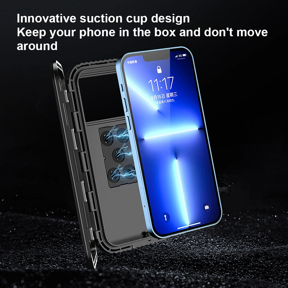 Waterproof ABS Phone Mount for 4-7 Inch Phones Black