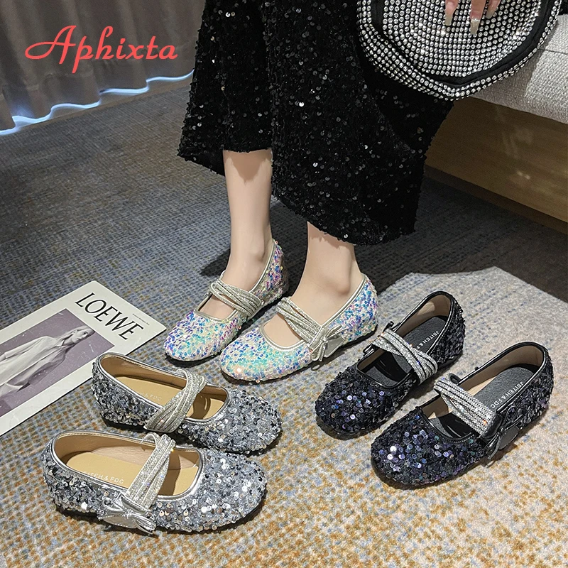 Aphixta 3CM Height Increasing Women Loafers Bling Crystal Cloth Flats Woman Casual Shoes Colorful Loafers zapatos de mujer