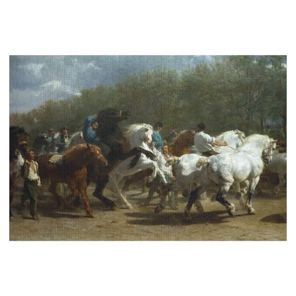 Horse Fair - Rosa Bonheur - 1855 Jigsaw Puzzle Customized Picture Animal Personalized Gift Married Personalised Name Puzzle on ne voyait que le bonheur