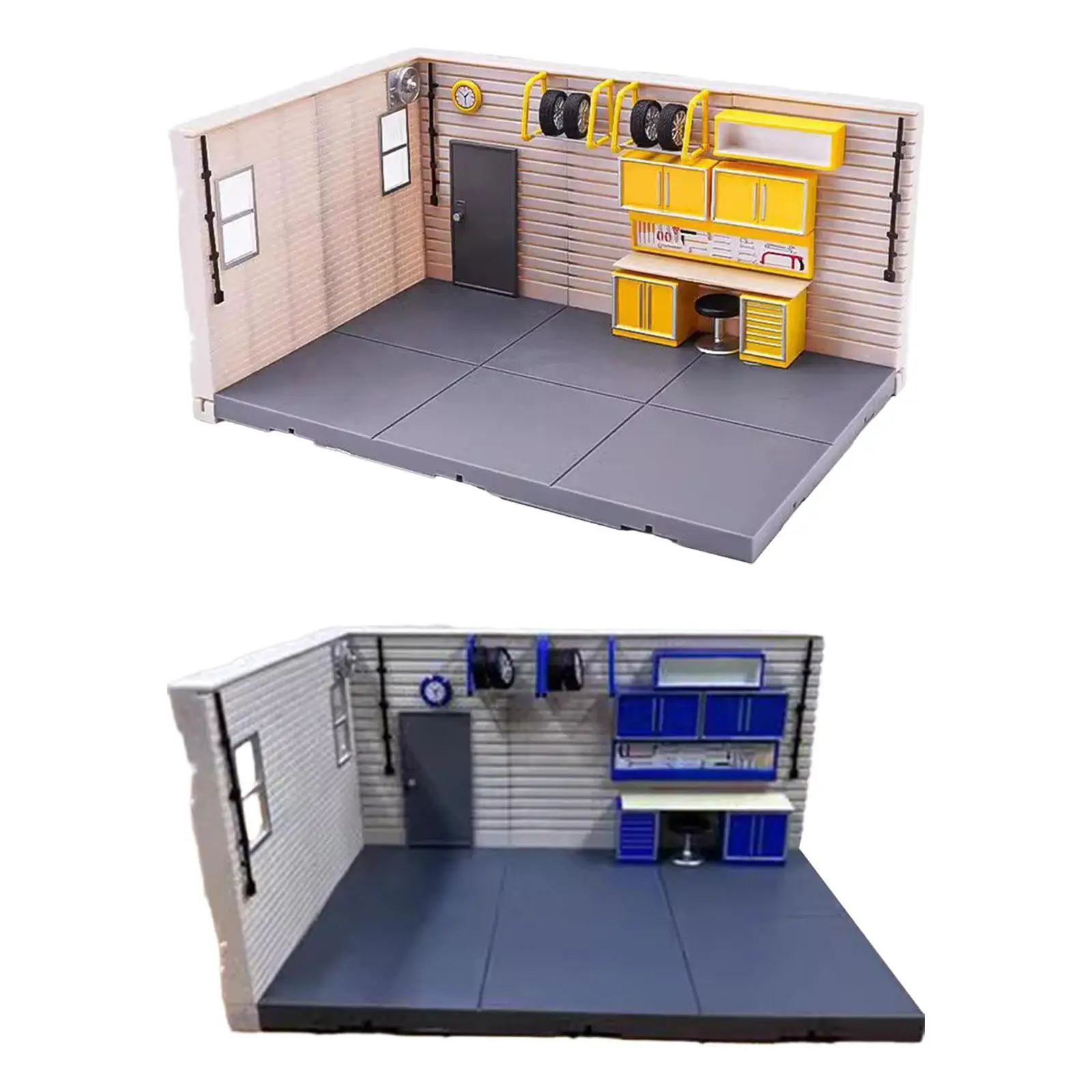 Garage Diorama  Garage diorama with three 1/43 scale Ford E